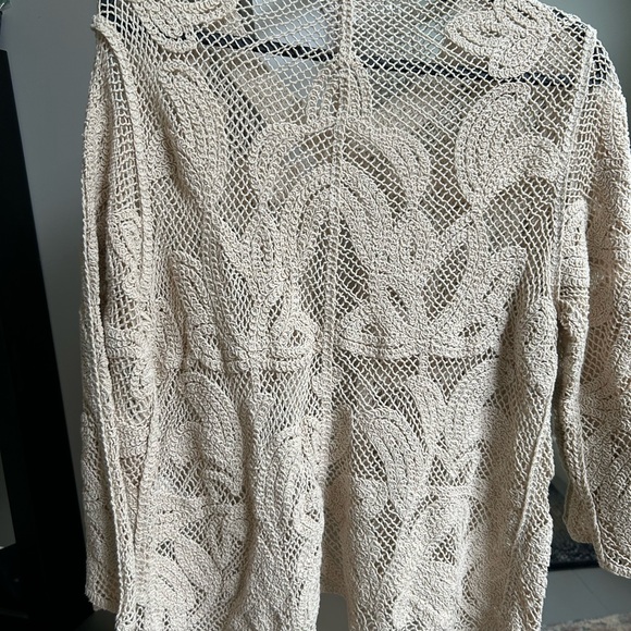 Chico's Beige Open-Knit Top - Picture 2 of 5